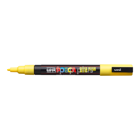 popisovač Uni Posca PC-3M akrylový - tenký hrot 0,9-1,3 mm žlutý (2)