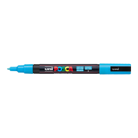 popisovač Uni Posca PC-3M akrylový - tenký hrot 0,9-1,3 mm světle modrý (8)