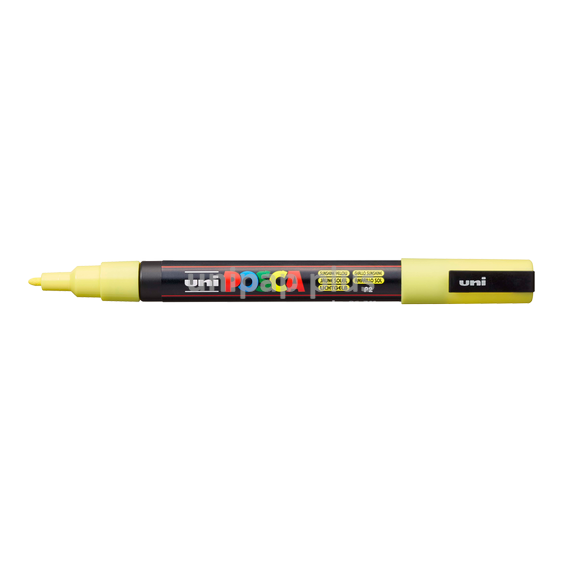popisovač Uni Posca PC-3M akrylový - tenký hrot 0,9-1,3 mm pastelově žlutý (P2)