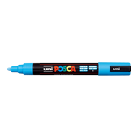 popisovač Uni Posca PC-5M akrylový - kulatý střední hrot 1,8-2,5 mm světle modrý (8)
