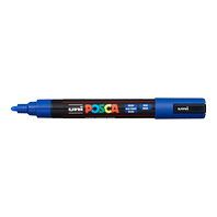 popisovač Uni Posca PC-5M akrylový - kulatý střední hrot 1,8-2,5 mm modrý (33)