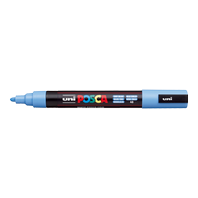 popisovač Uni Posca PC-5M akrylový - kulatý střední hrot 1,8-2,5 mm nebesky modrý (48)