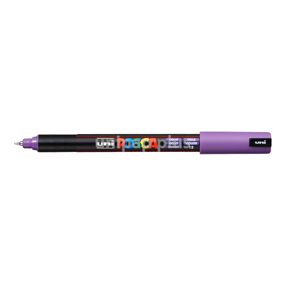 popisovač Uni Posca PC-1MR akrylový - ultra tenký hrot 0,7 mm fialový (12)