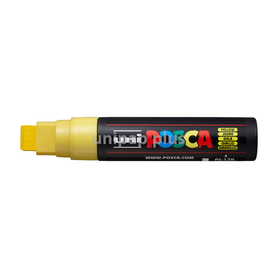 popisovač Uni Posca PC-17K akrylový - široký rovný hrot 15 mm žlutý (2)