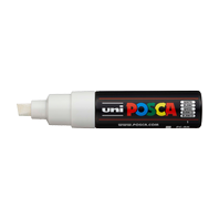 popisovač Uni Posca PC-8K akrylový - široký seříznutý hrot 8 mm bílý (1)