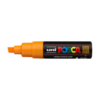 popisovač Uni Posca PC-8K akrylový - široký seříznutý hrot 8 mm jasně žlutý (3)