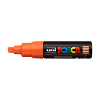 popisovač Uni Posca PC-8K akrylový - široký seříznutý hrot 8 mm oranžový (4)