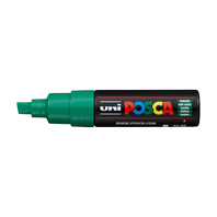 popisovač Uni Posca PC-8K akrylový - široký seříznutý hrot 8 mm zelený (6)