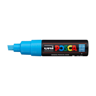 popisovač Uni Posca PC-8K akrylový - široký seříznutý hrot 8 mm světle modrý (8)