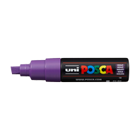 popisovač Uni Posca PC-8K akrylový - široký seříznutý hrot 8 mm fialový (12)