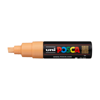 popisovač Uni Posca PC-8K akrylový - široký seříznutý hrot 8 mm světle oranžový (54)