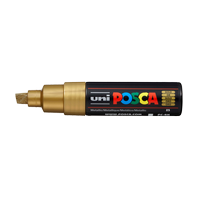 popisovač Uni Posca PC-8K akrylový - široký seříznutý hrot 8 mm zlatý (25)