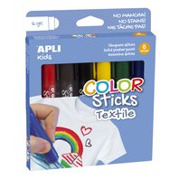 barvy v tyčince na textil Apli 6 x 6 g mix barev