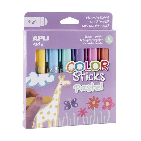 temperové barvy suché Apli 6g, 6 ks pastelových barev