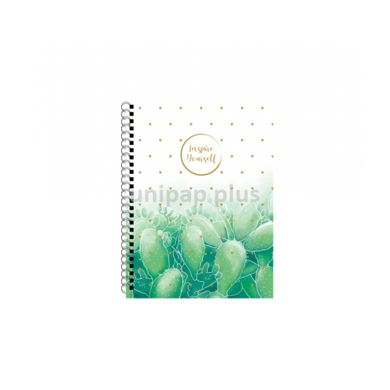 PP Twin wire blok A4 Soft Romantic kaktus