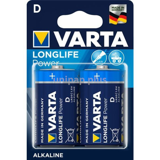 baterie Varta High energy velké mono 1,5 V 2 ks alkalická