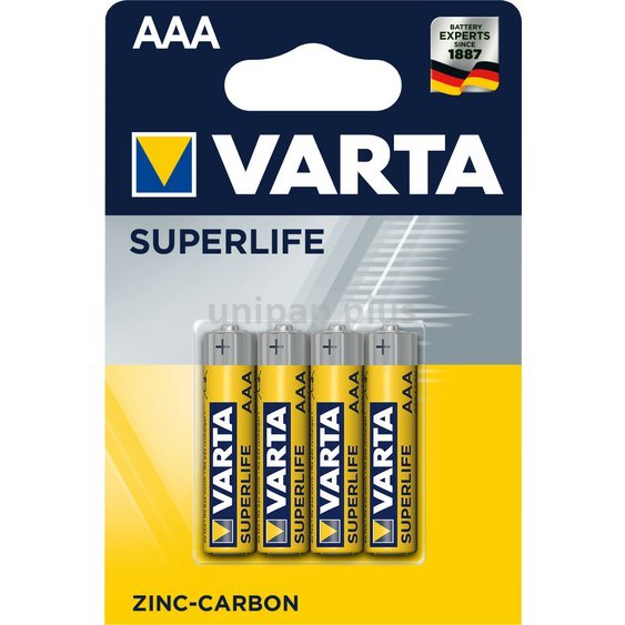 baterie Varta Superlife mikrotužka AAA 4 ks