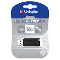 USB Flash Memory Verbatim PinStripe 16 GB černý, stříbrný
