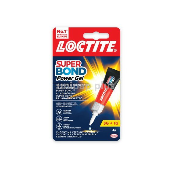 lepidlo sekundové Loctite Super Bond Power gel 3 g + 1 g