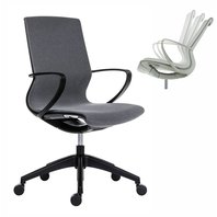 židle VISION černý plast/šedý potah