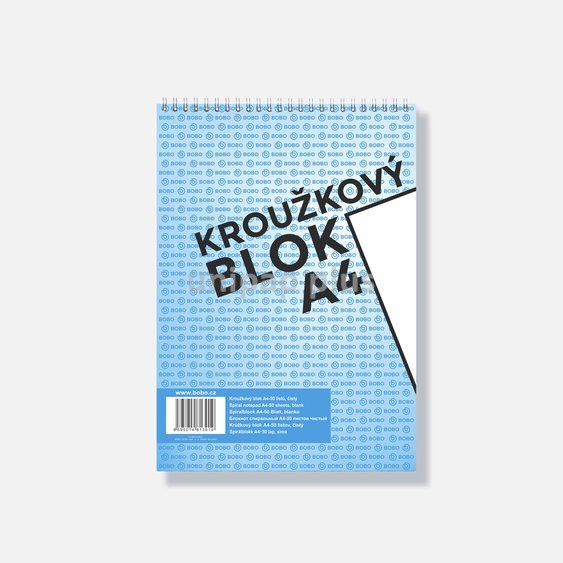 blok A4 bez linek Bobo kroužkový