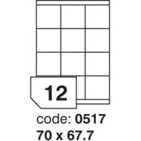 samolepící etiketa A4 R0100 bílá 70 x 67,7 mm 12 etiket 100 ks