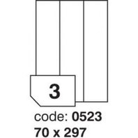 samolepící etiketa A4 R0100 bílá 70 x 297 mm 3 etikety 100 ks