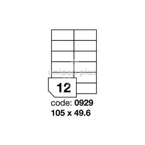 samolepící etiketa A4 R0100 bílá 105 x 49,6 mm 12 etiket 100 ks