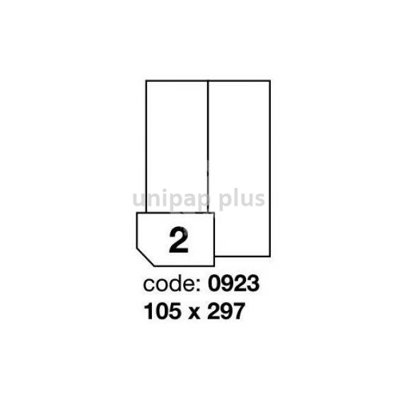 samolepící etiketa A4 R0100 bílá 105 x 297 mm 2 etikety svislé rozdělení 100 ks
