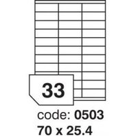 samolepící etiketa A4 R0100 bílá 70 x 25,4 mm 33 etiket 100 ks