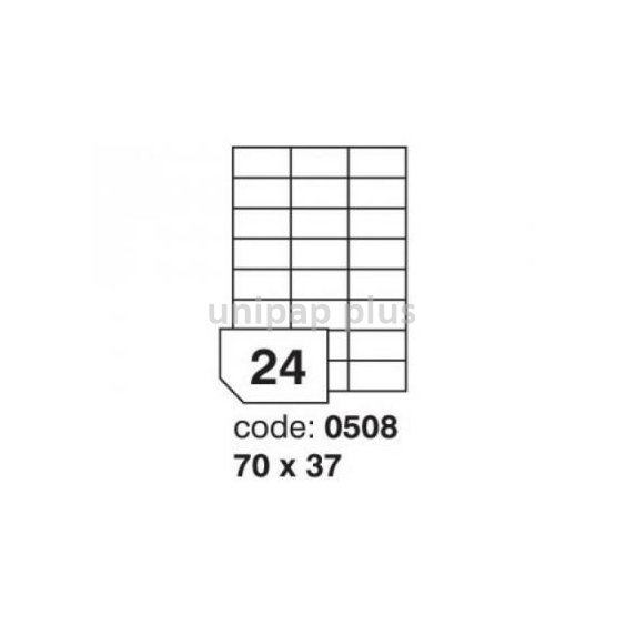 samolepící etiketa A4 R0100 bílá 70 x 37 mm 24 etiket 100 ks