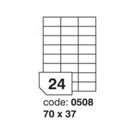 samolepící etiketa A4 R0100 bílá 70 x 37 mm 24 etiket 100 ks