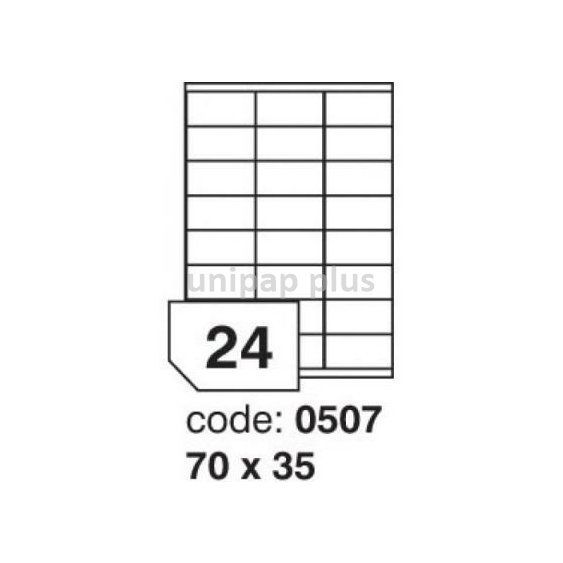 samolepící etiketa A4 R0100 bílá 70 x 35 mm 24 etiket 100 ks