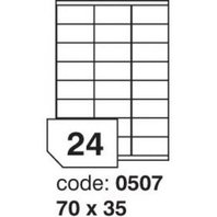 samolepící etiketa A4 R0100 bílá 70 x 35 mm 24 etiket 100 ks