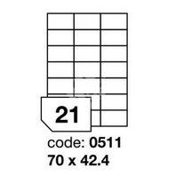 samolepící etiketa A4 R0100 bílá 70 x 42,4 mm 21 etiket 100 ks