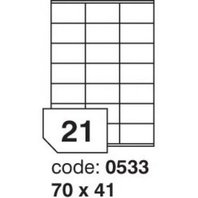 samolepící etiketa A4 R0100 bílá 70 x 41 mm 21 etiket 100 ks