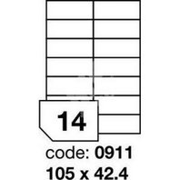 samolepící etiketa A4 R0100 bílá 105 x 42,4 mm 14 etiket 100 ks
