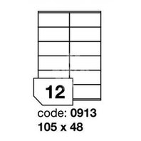 samolepící etiketa A4 R0100 bílá 105 x 48 mm 12 etiket 100 ks