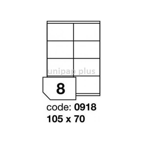samolepící etiketa A4 R0100 bílá 105 x 70 mm 8 etiket 100 ks