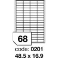 samolepící etiketa A4 R0100 bílá 48,5 x 16,9 mm 68 etiket