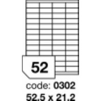 samolepící etiketa A4 R0100 bílá 52,5 x 21,2 mm 52 etiket 100 ks