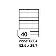 samolepící etiketa A4 R0100 bílá 52,5 x 29,7 mm 40 etiket 100 ks