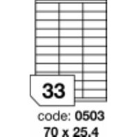 samolepící etiketa A4 R0100 bílá 70 x 25,4 mm 33 etiket
