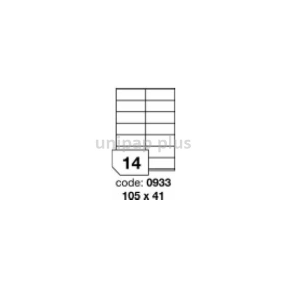 samolepící etiketa A4 R0100 bílá 105 x 41 mm 14 etiket 100 ks