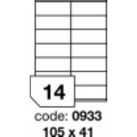 samolepící etiketa A4 R0100 bílá 105 x 41 mm 14 etiket 100 ks