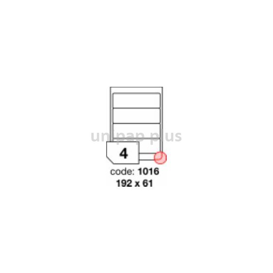 samolepící etiketa A4 R0100 bílá 192 x 61 mm 4 etikety oblé rohy