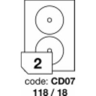samolepící etiketa A4 R0100 bílá CD07 118 x 18 mm 2 etikety