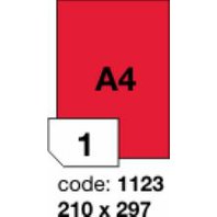 samolepící etiketa A4 R0122 červená 210 x 297 mm 1 etiketa