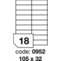 samolepící etiketa A4 R0100 bílá 105 x 32 mm 18 etiket