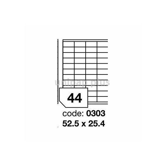 samolepící etiketa A4 R0100 bílá 52,5 x 25,4 mm 44  etiket 100 ks